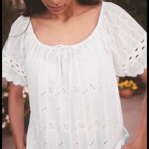 Next White Eyelet Blouse with Tie-Front